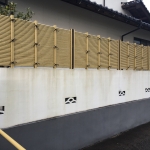 竹垣フェンスの直しと塗装作業